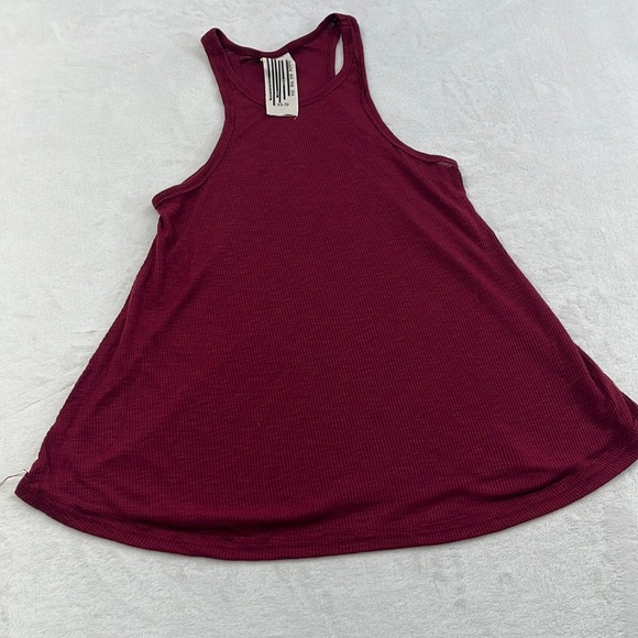 NWOT Free People XS Red Sleeveless Ribbed Knit Tank‎ Top - Picture 1 of 10
